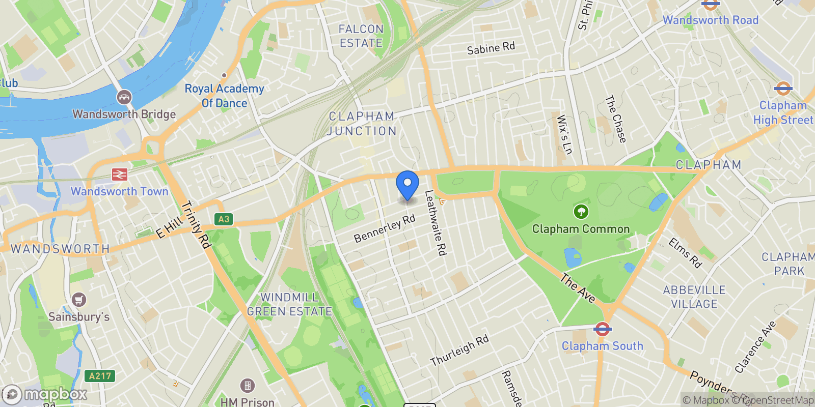 Map showing Between The Commons, London, England, United Kingdom.