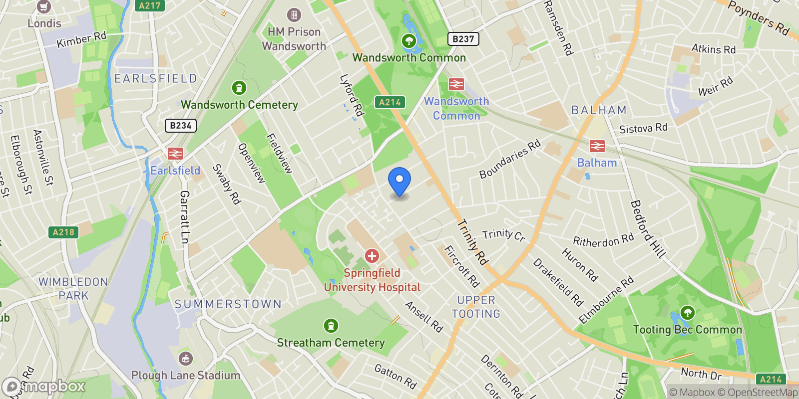 Map showing Wandle Road, London, England, United Kingdom.