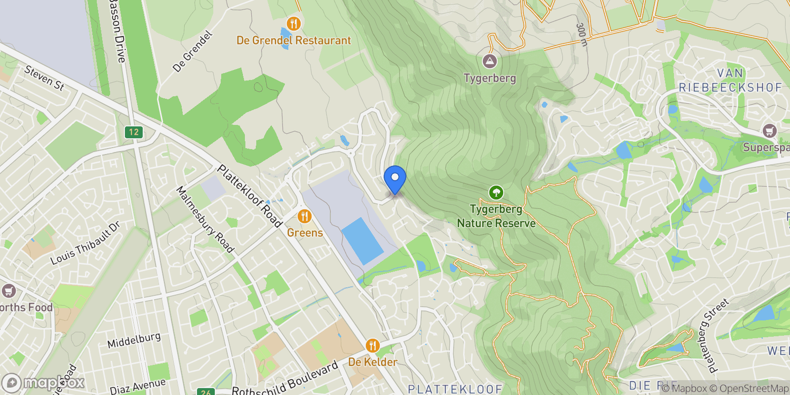 Map showing South Africa, Western Cape, Parow, Kings Way, 46, Cape Town, Western Cape, South Africa.