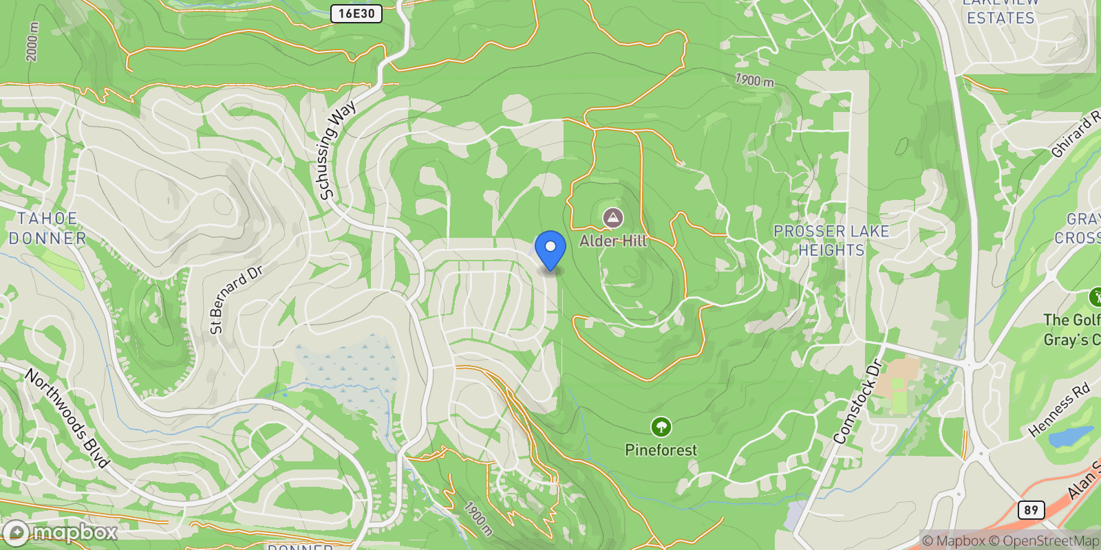 Map showing 11443 Sitzmark Way, Truckee, California, United States.
