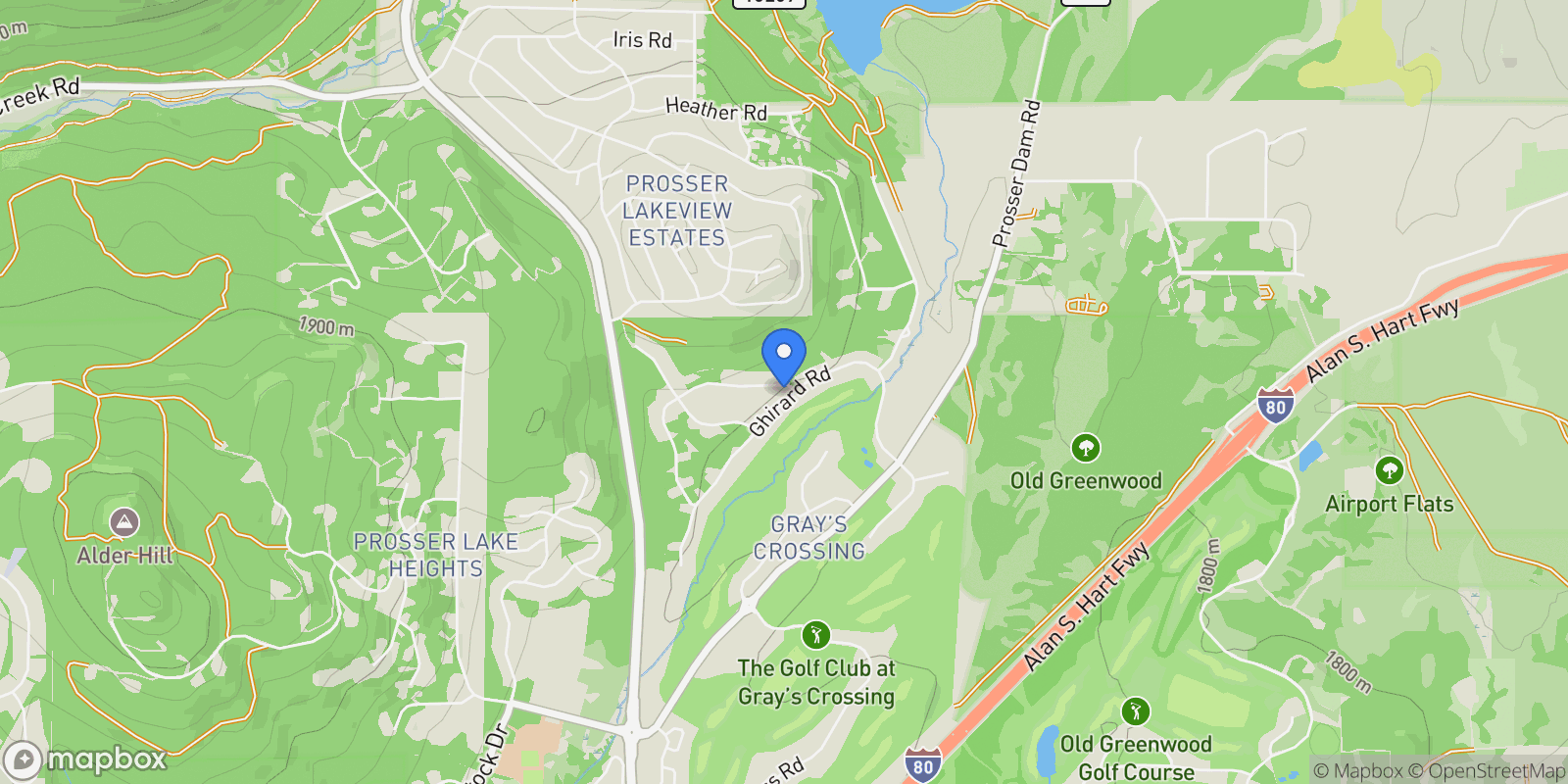 Map showing 11420 Ghirard Road, Truckee, California, United States.