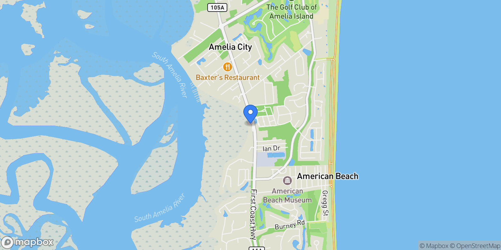 Map showing 95178 SPRING TIDE Lane, Fernandina Beach, FL, 32034, USA, Fernandina Beach, Florida, United States.