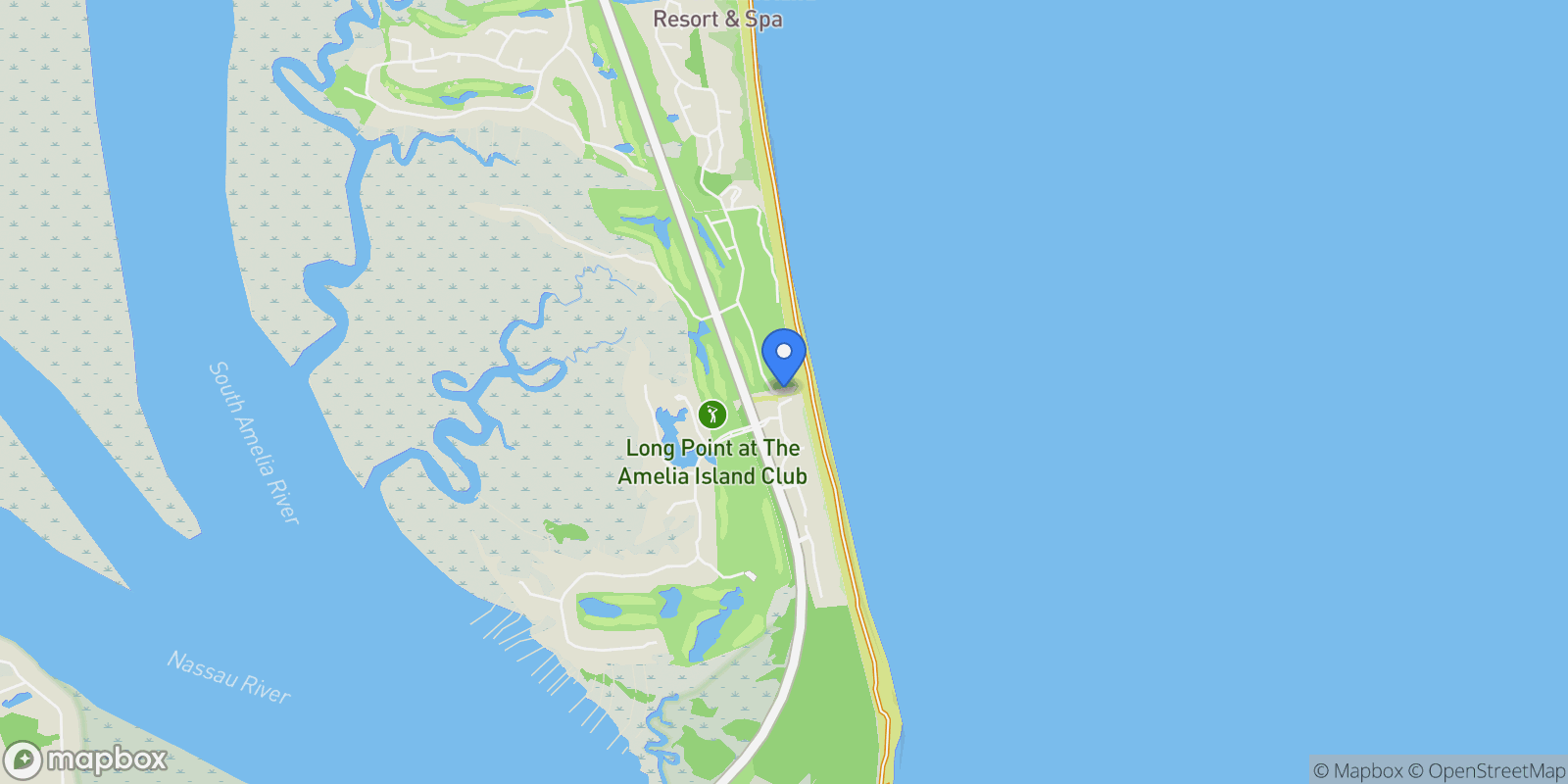 Map showing 28 DUNES ROW, Fernandina Beach, FL, 32034, USA, Fernandina Beach, Florida, United States.