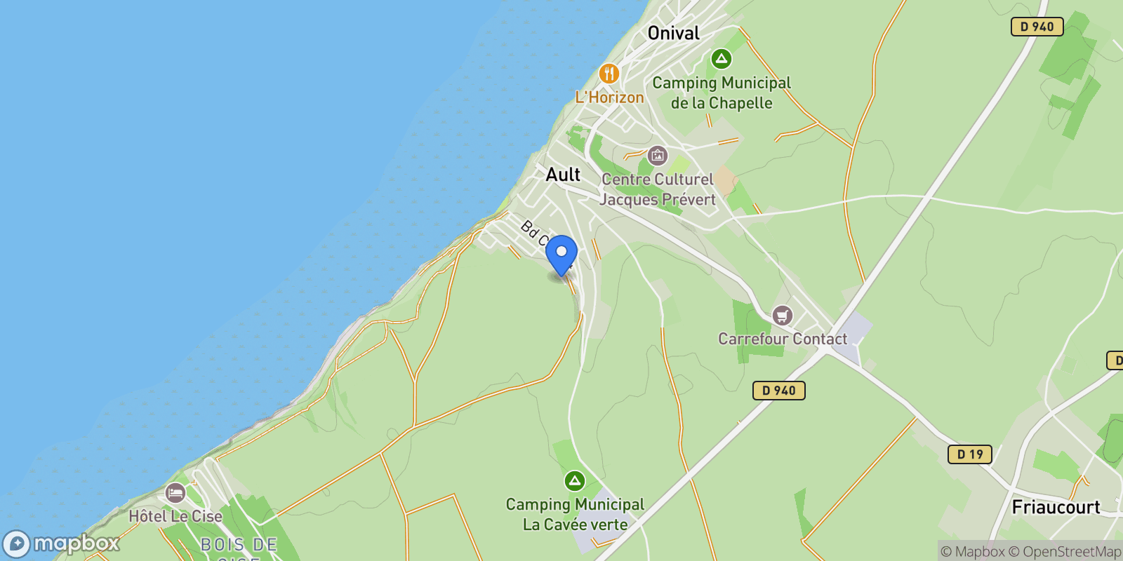 Map showing Ault, Hauts-de-France, France.