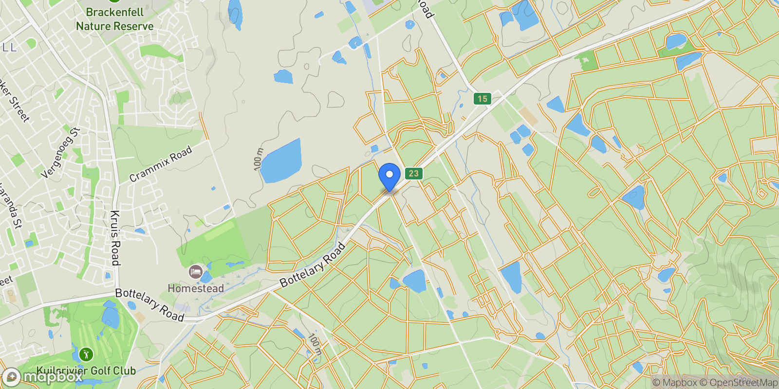 Map showing Stellenbosch Farms, Western Cape, South Africa.