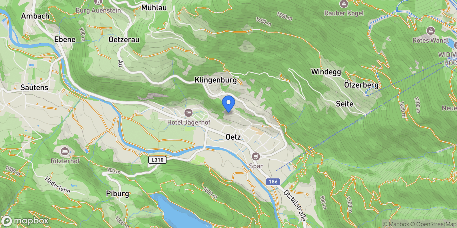 Map showing Steinweg 2, Oetz, 7, Oetz, Tyrol, Austria.