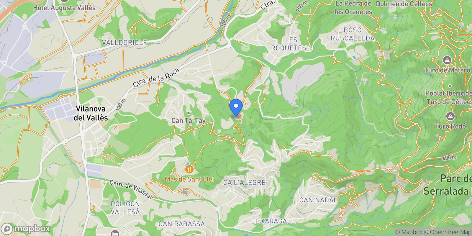 Map showing Catalonia, Vilanova del Valles, Catalonia, Spain.