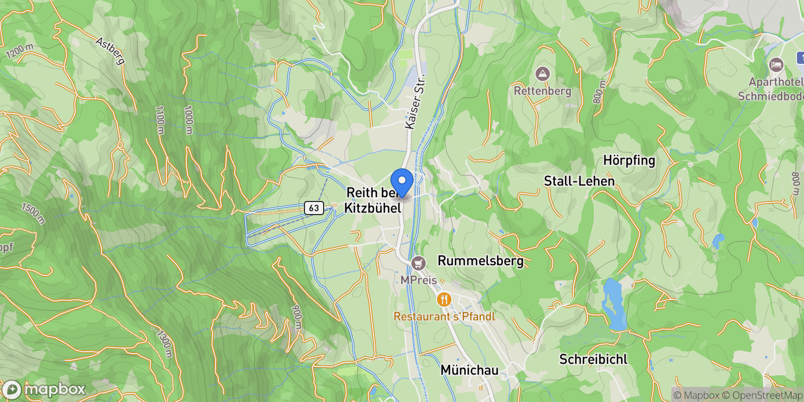 Map showing Reith bei Kitzbühel, Reith bei Kitzbühel, 7, Reith bei Kitzbühel, Tyrol, Austria.