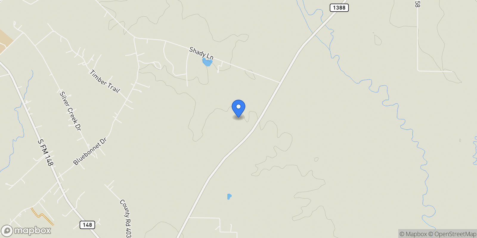 Map showing 9900 Fm 1388, Scurry, TX 75158, Scurry, Texas, United States.