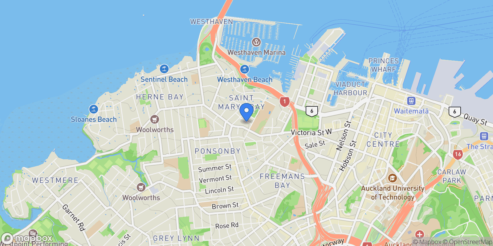 Map showing 8 Dublin Street, Auckland, AUK, Auckland, Auckland, New Zealand.