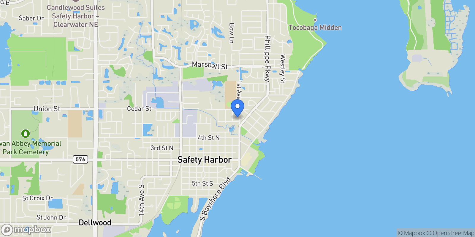 Map showing 623 1ST AVENUE N, Safety Harbor, Florida, United States.