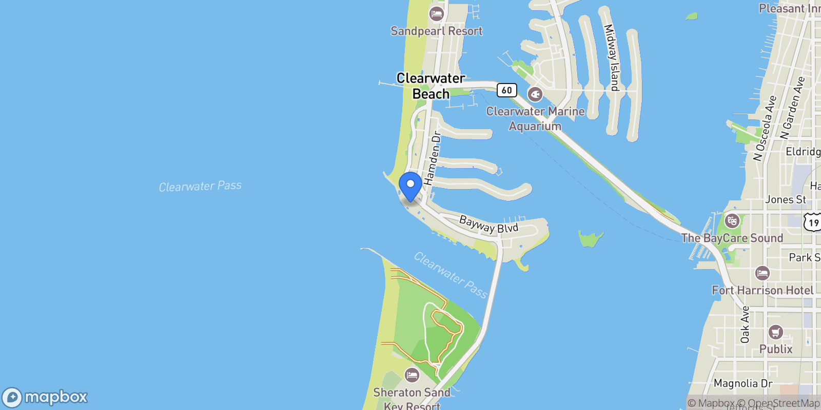 Map showing 440 S GULFVIEW BOULEVARD #1701, Clearwater, Florida, United States.