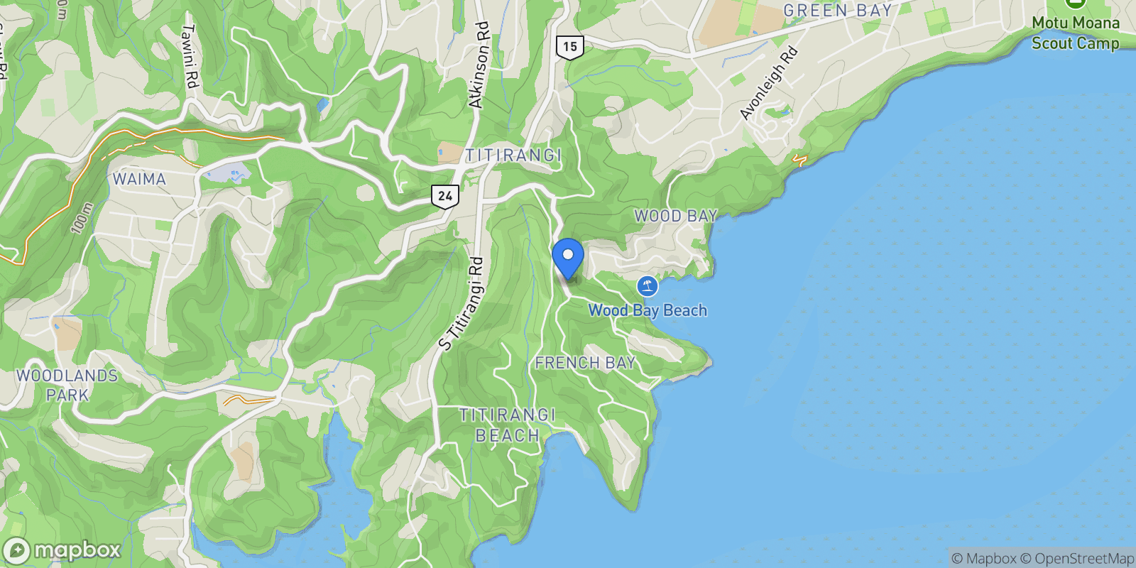 Map showing 64 Otitori Bay Road Titirangi, Auckland, AUK 0604, Auckland, Auckland, New Zealand.