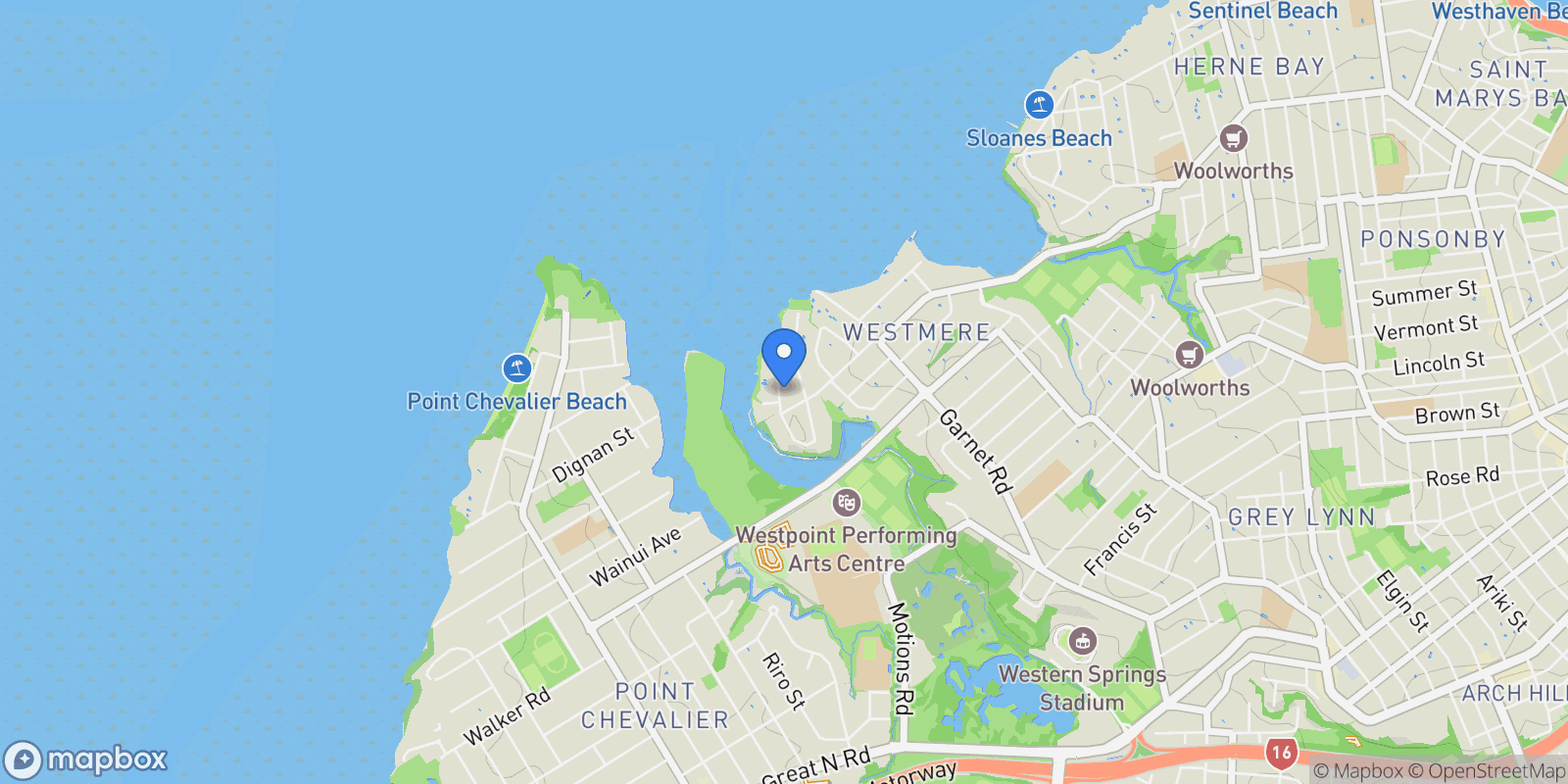 Map showing 5 Winsomere Crescent Westmere, Auckland, AUK 1022, Auckland, Auckland, New Zealand.