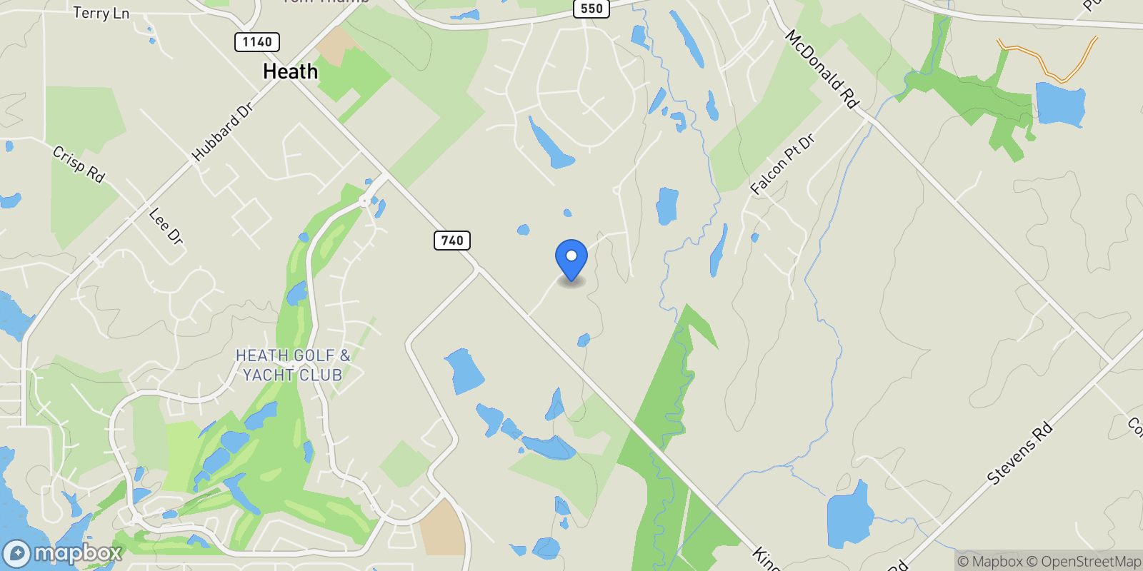 Map showing 297 Ridgemont Drive, Heath, TX 75126, Heath, Texas, United States.