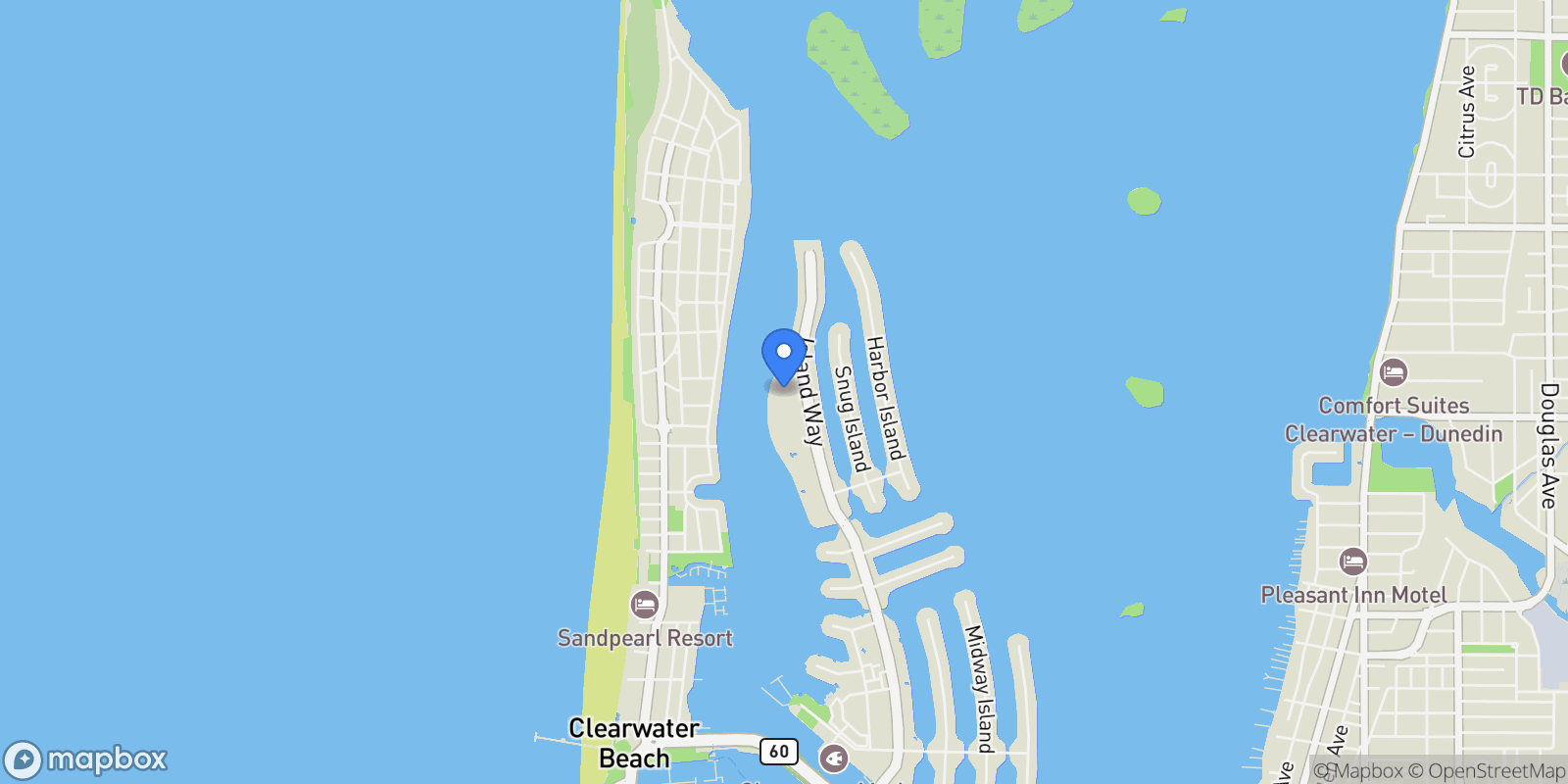 Map showing 736 ISLAND WAY #604, Clearwater, Florida, United States.