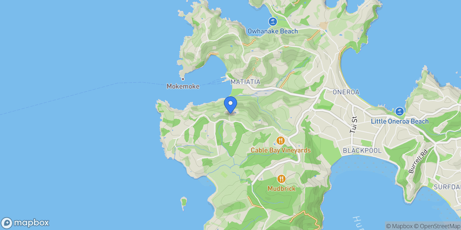 Map showing 89 Nick Johnstone Drive, Waiheke Island, AUK, Waiheke Island, Auckland, New Zealand.