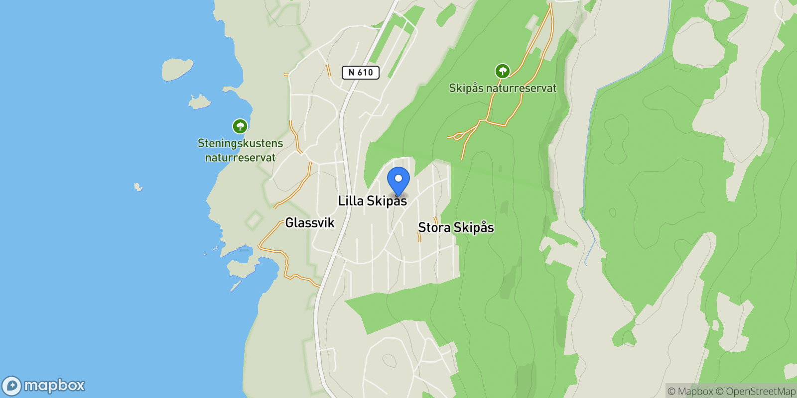 Map showing Skipås Borrväg 5, Steninge, N 30572, Steninge, Halland County, Sweden.