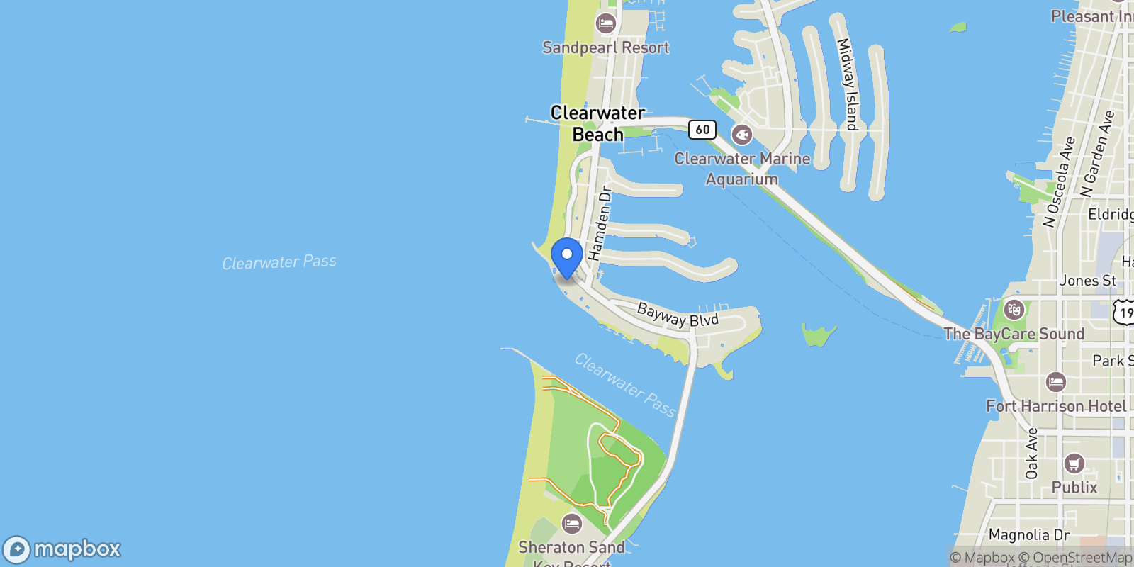 Map showing 440 S GULFVIEW BOULEVARD, Clearwater, Florida, United States.