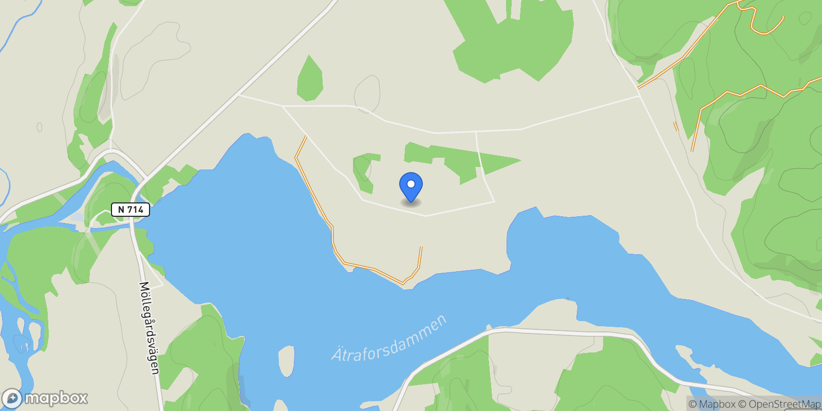 Map showing Okome-Backagård 228, Falkenberg, N 31165, Vessigebro, Halland County, Sweden.