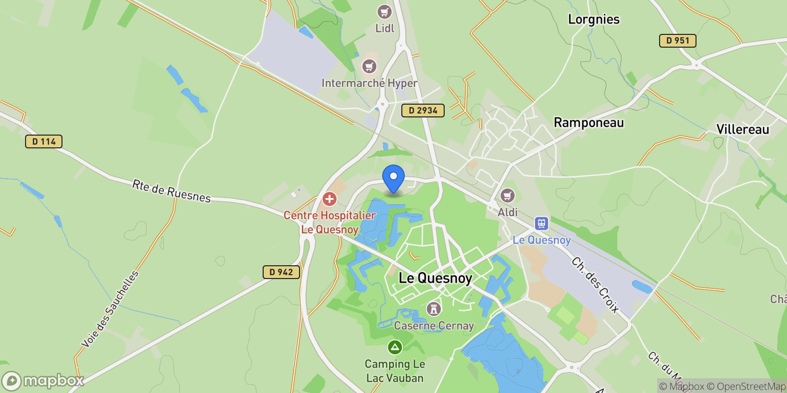 Map showing Le Quesnoy, Hauts-de-France, France.