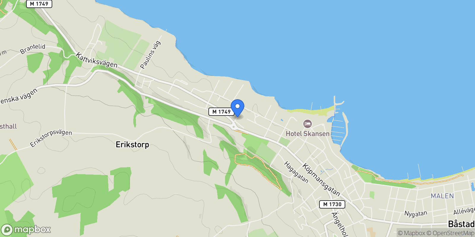 Map showing Lindallén 58, Båstad, M 26934, Båstad, Sweden.