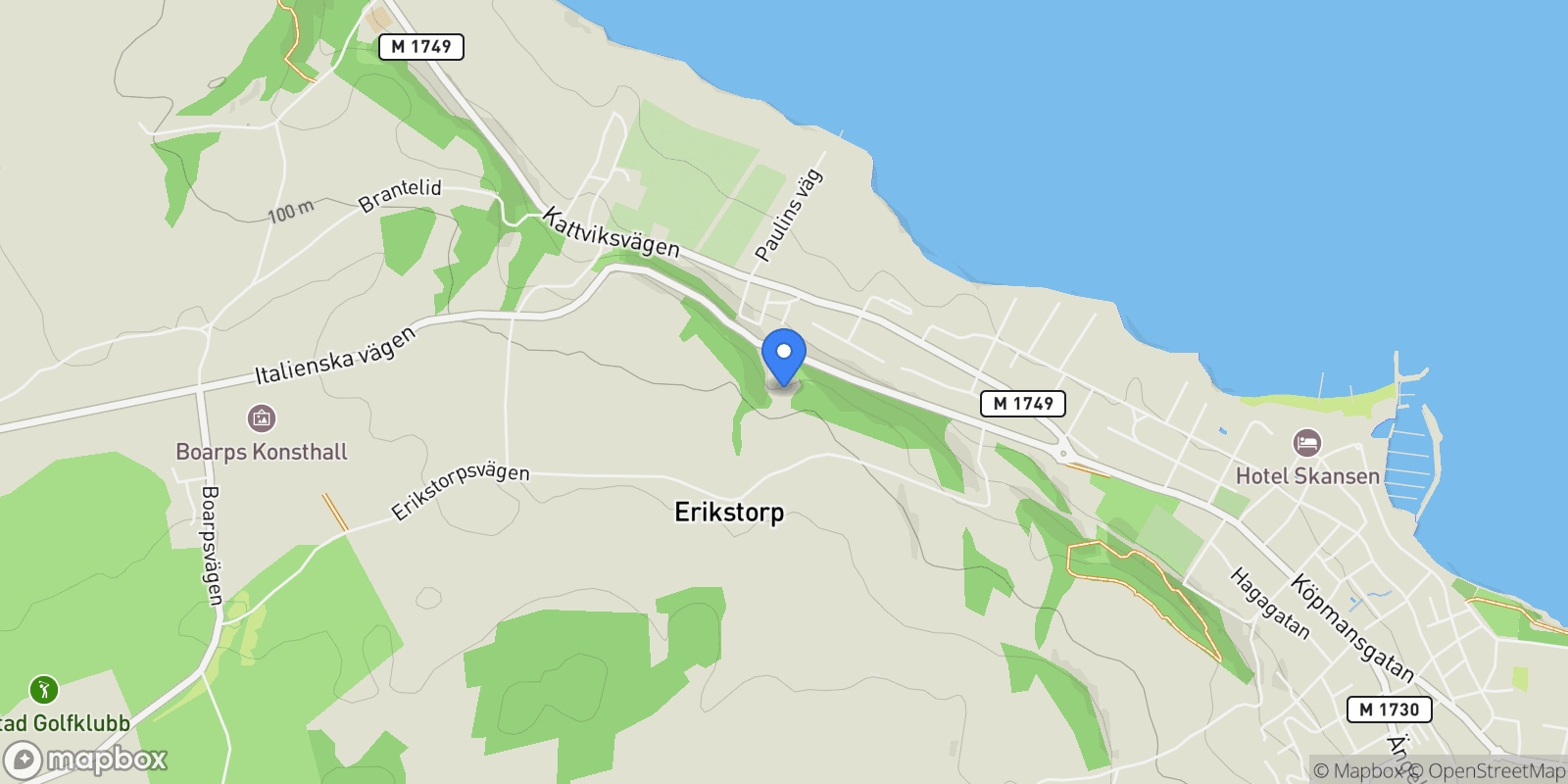 Map showing Italienska vägen 141, Båstad, M 26994, Båstad, Skåne County, Sweden.
