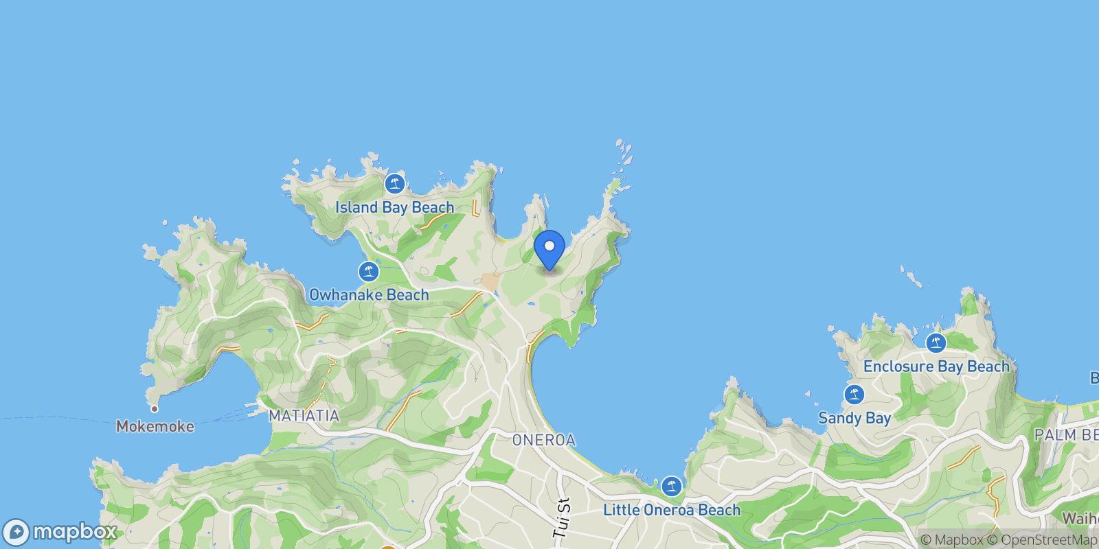 Map showing 54 Korora Road, Waiheke Island, AUK, Waiheke Island, Auckland, New Zealand.