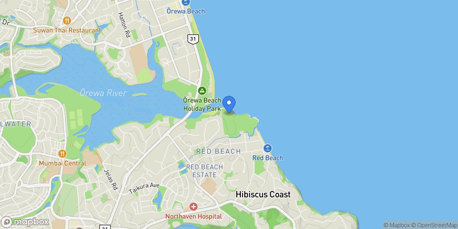 Map showing 22 Pillbox Lane, Red Beach, AUK, Red Beach, Auckland, New Zealand.
