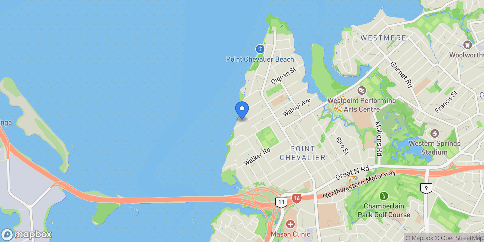 Map showing 53 St Michaels Avenue, Auckland, AUK, Auckland, Auckland, New Zealand.