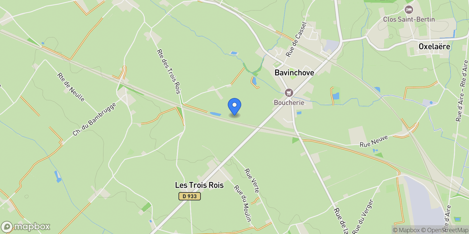 Map showing Bavinchove, Hauts-de-France, France.