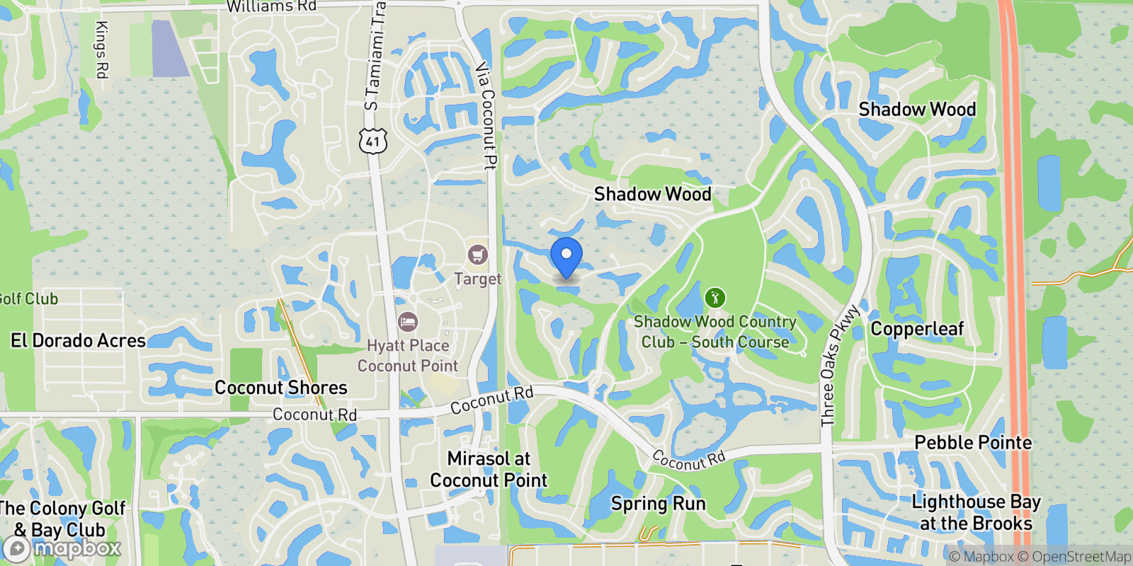 Map showing 9185 Hollow Pine DR, Estero, Florida, United States.