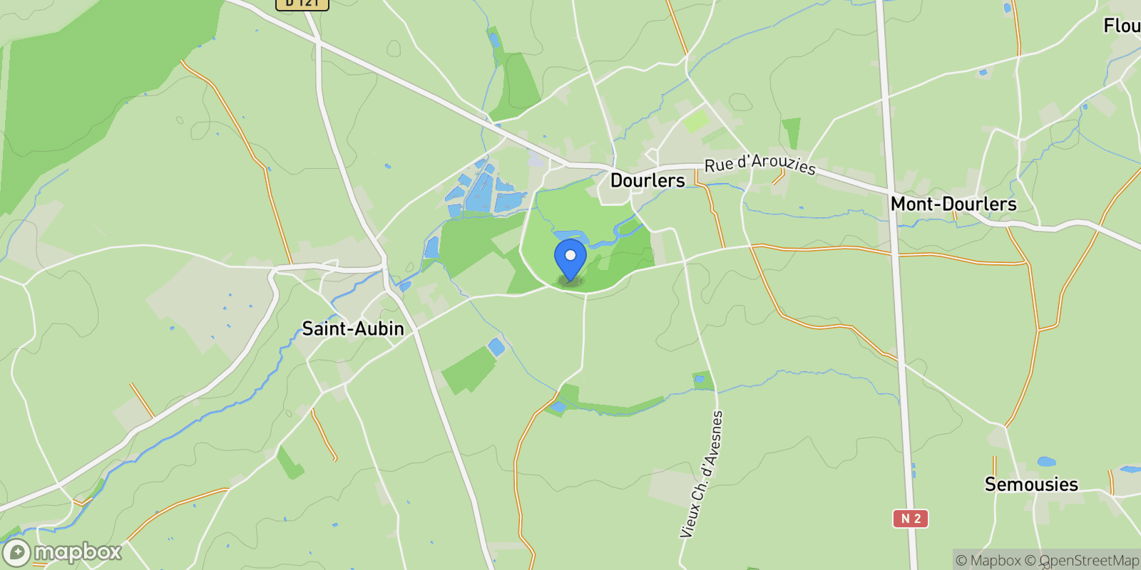 Map showing Dourlers, Hauts-de-France, France.