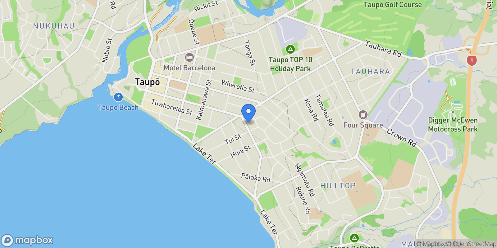 Map showing 12 Mere Road, Taupo, WKO 3330, Taupo, Waikato, New Zealand.
