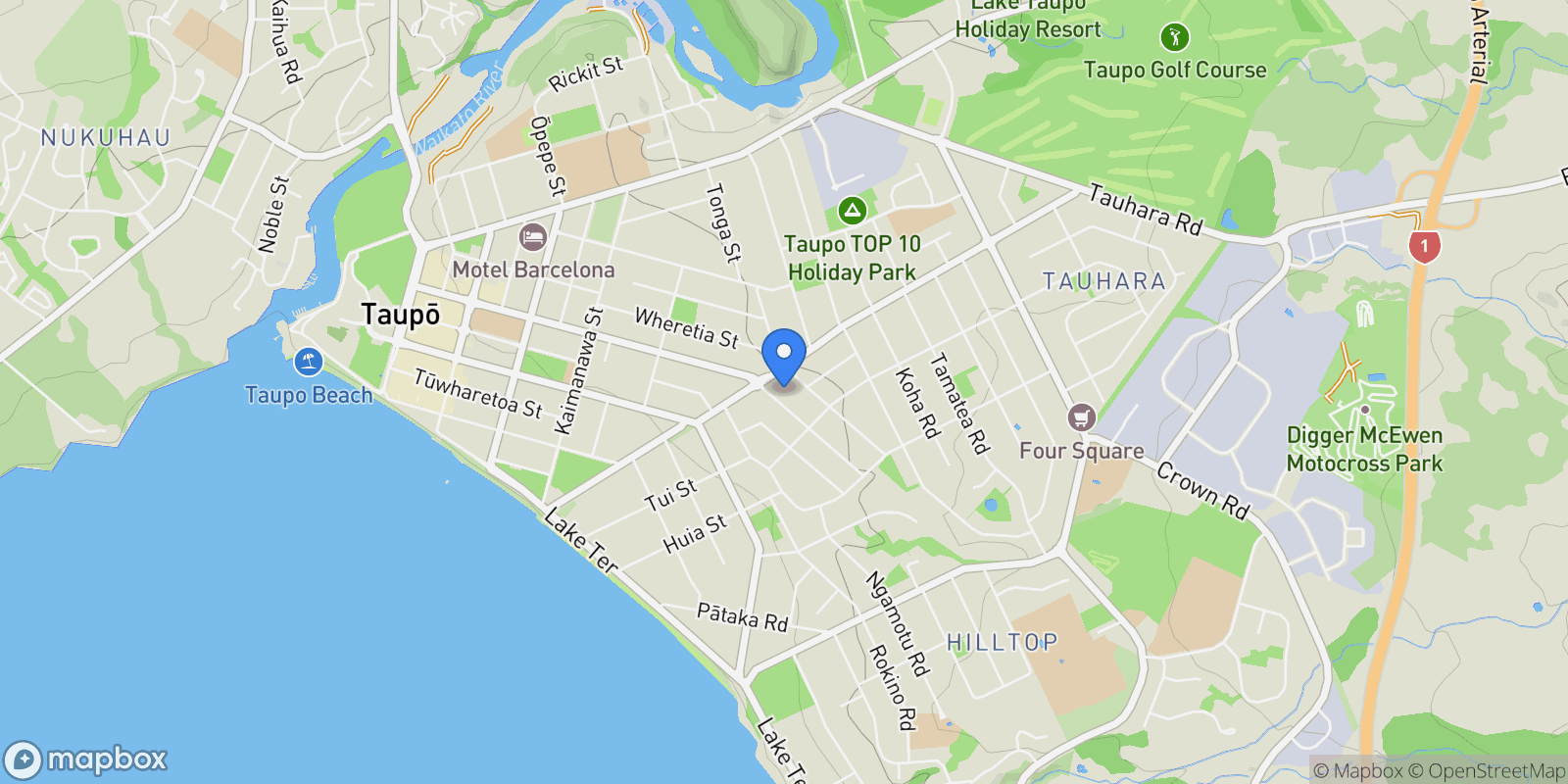Map showing 186 Tamamutu Street, Taupo, WKO 3330, Taupo, Waikato, New Zealand.