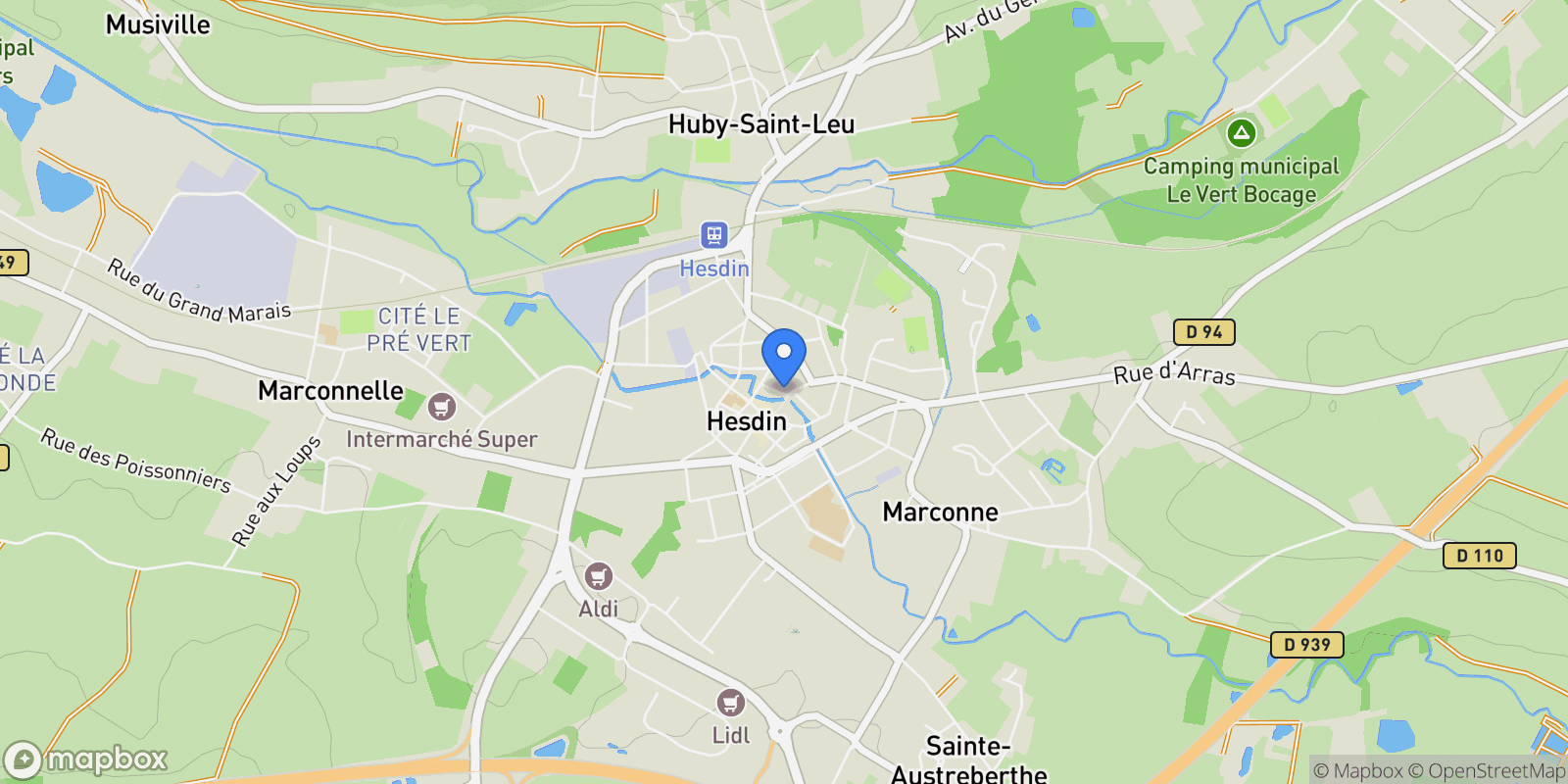 Map showing Hesdin-la-Forêt, Hauts-de-France, France.