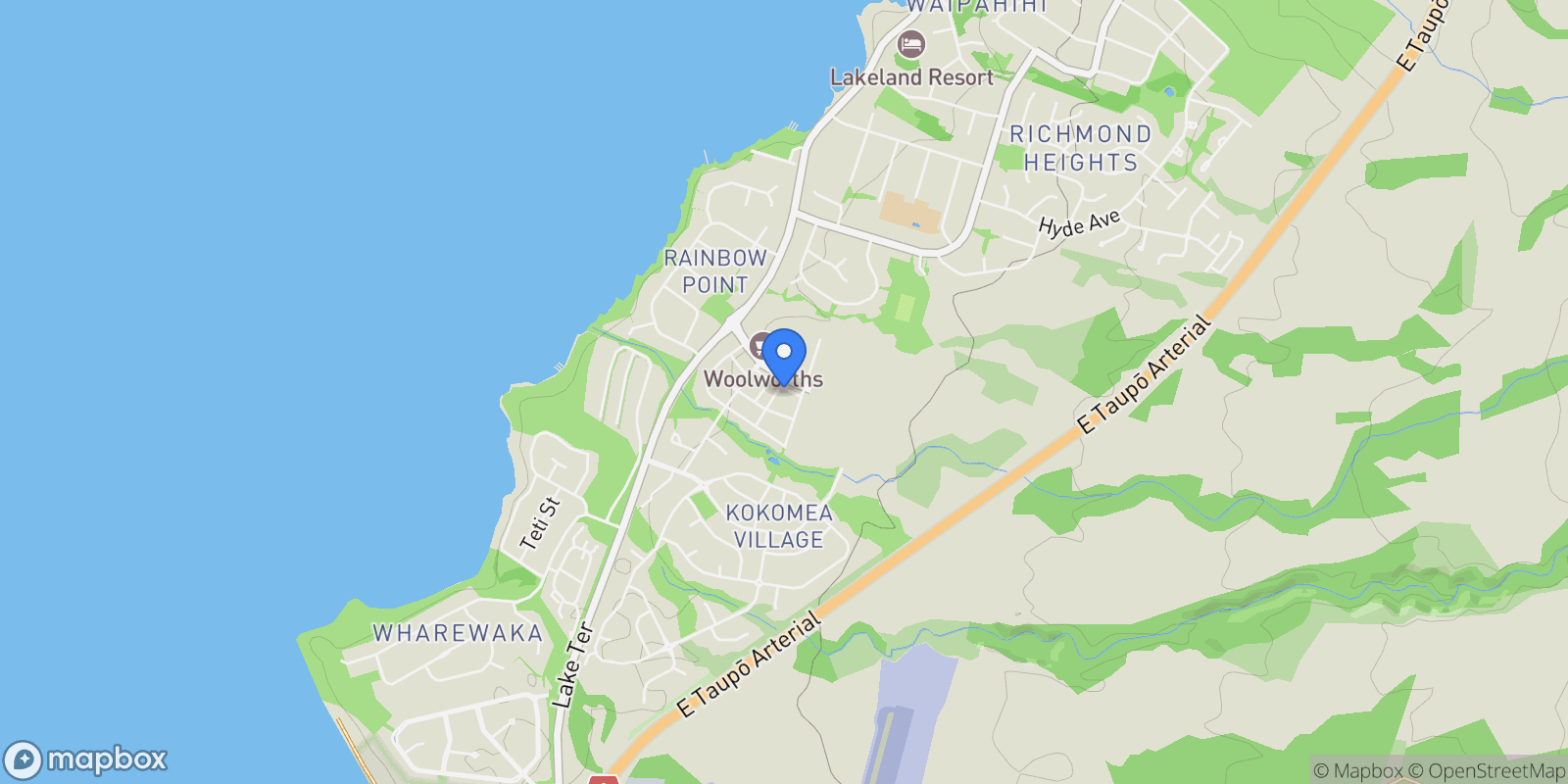 Map showing 8 Ruku Lane Wharewaka, Taupo, WKO, Taupo, Waikato, New Zealand.