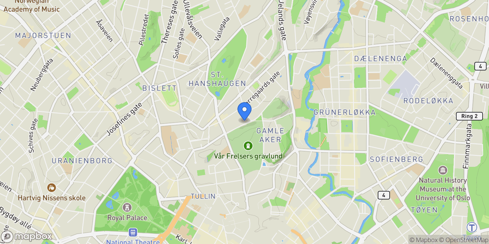 Map showing Akersbakken 33, 0172 Oslo, Norway, Oslo, Oslo, Norway.