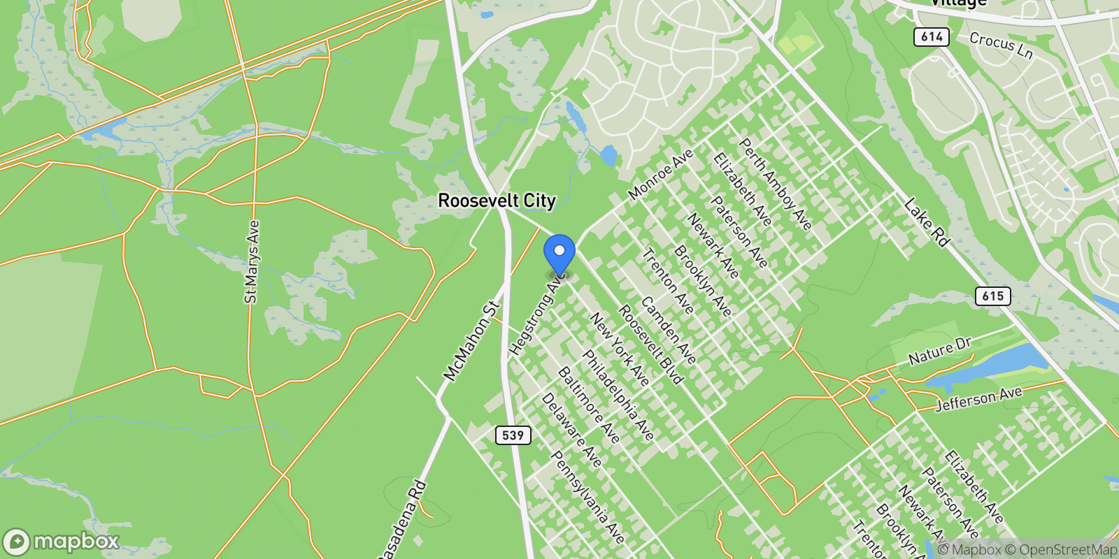 Map showing 1550 Hegstrom Avenue, Whiting, NJ 08759, Manchester Township, New Jersey, United States.
