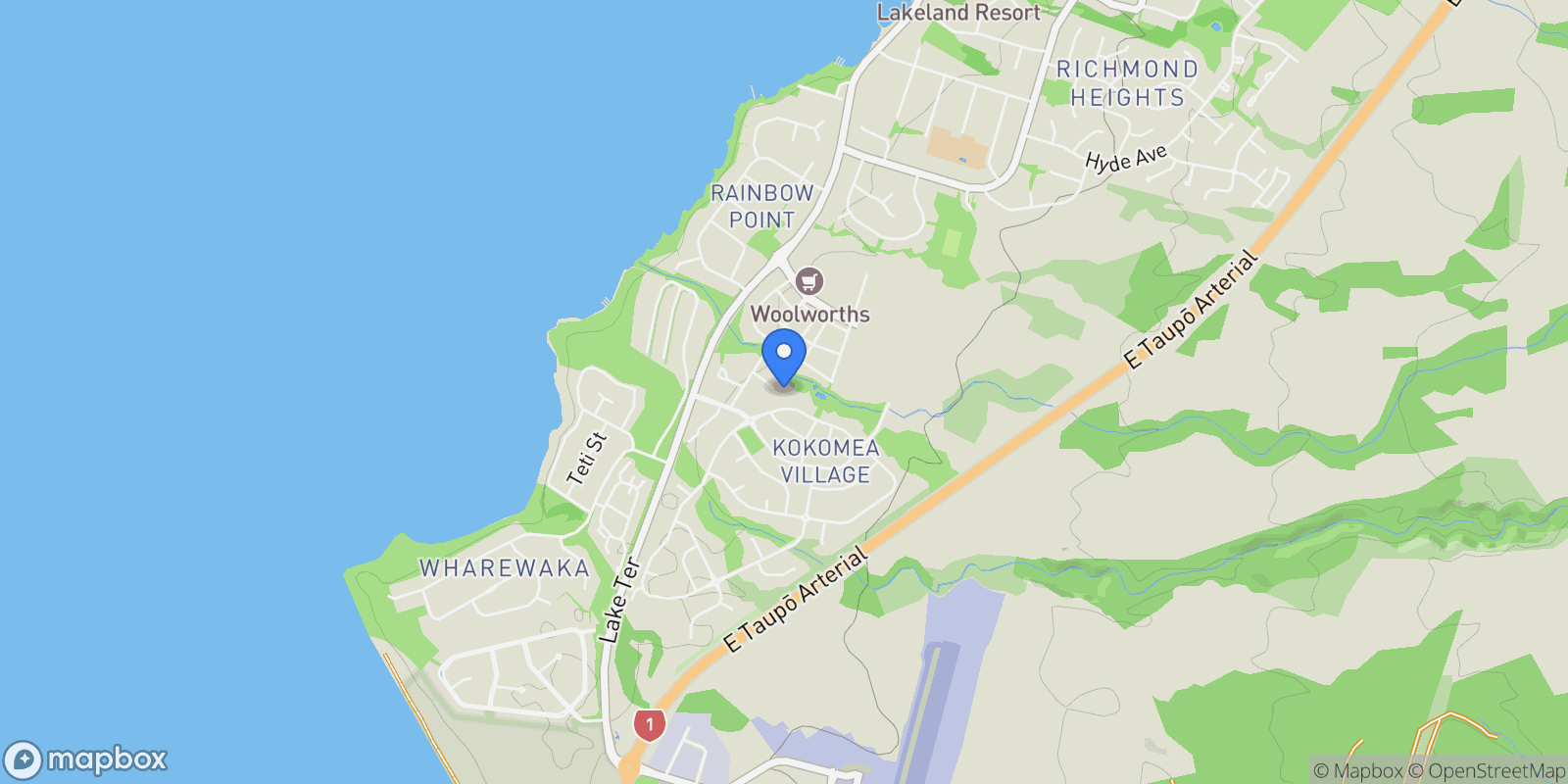 Map showing 13 Tuhua Close Wharewaka, Taupo, WKO, Taupo, Waikato, New Zealand.