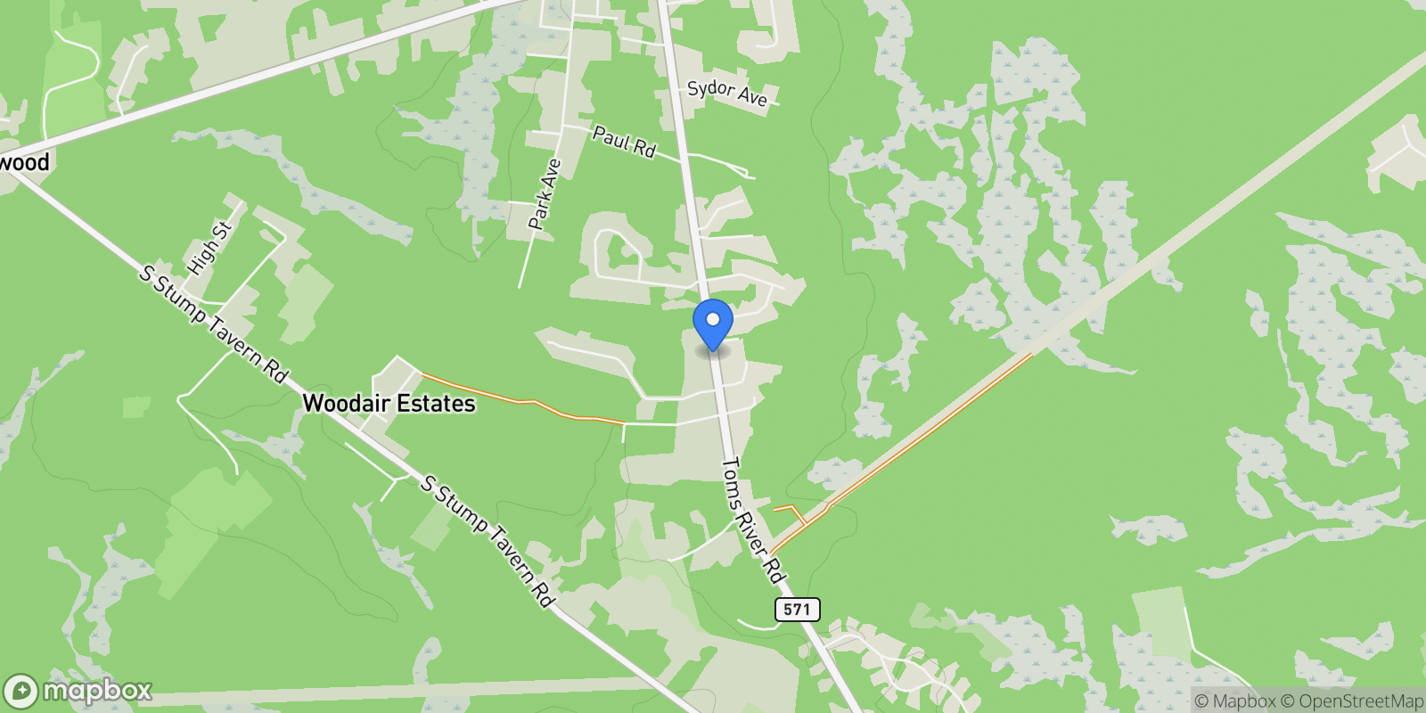 Map showing 246 Toms River Road, Jackson, NJ 08527, Jackson Township, New Jersey, United States.