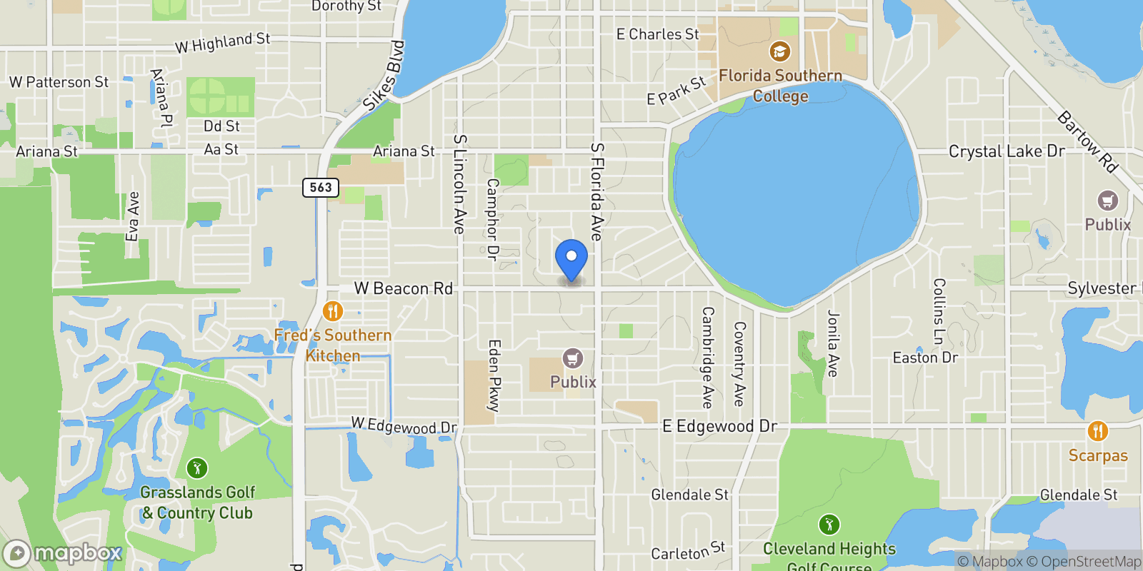 Map showing 2016 Seminole Trail, Lakeland, Florida, United States.