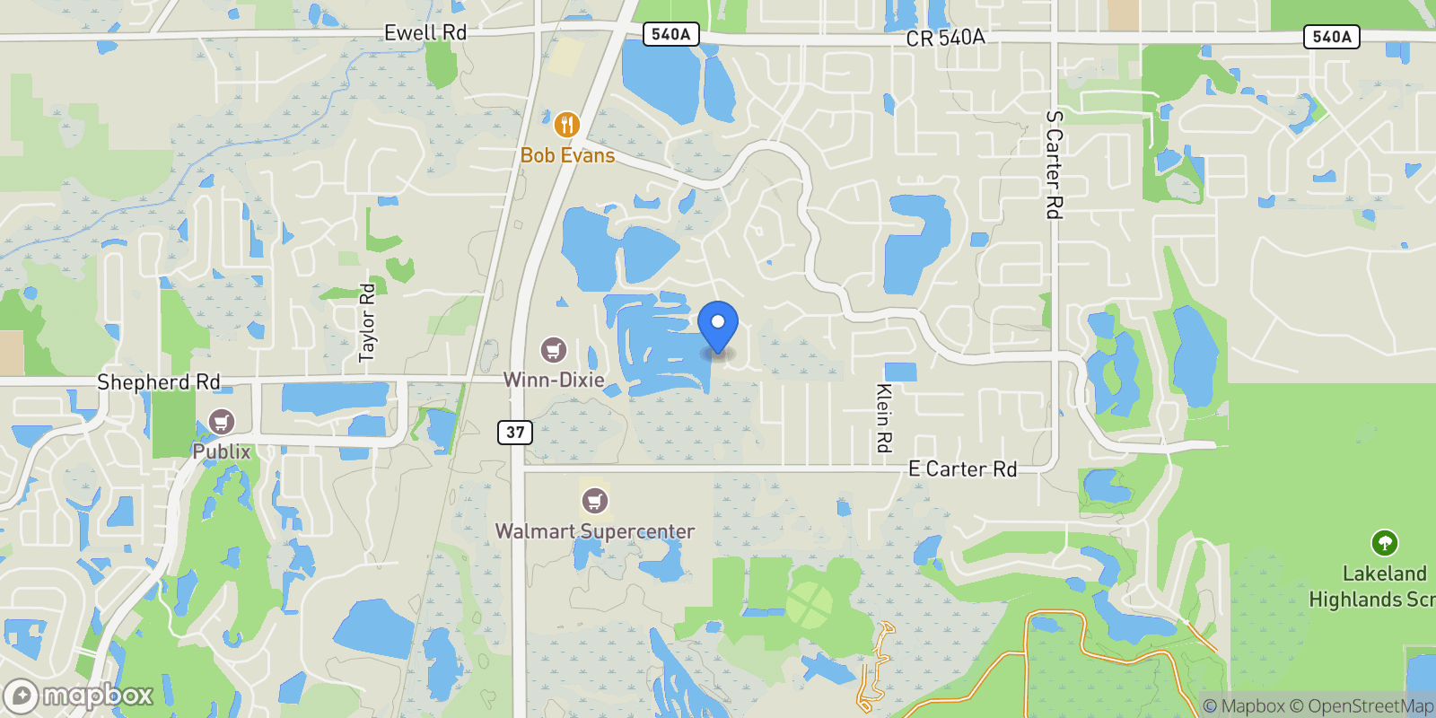 Map showing 6948 Hayter Drive, Lakeland, Florida, United States.