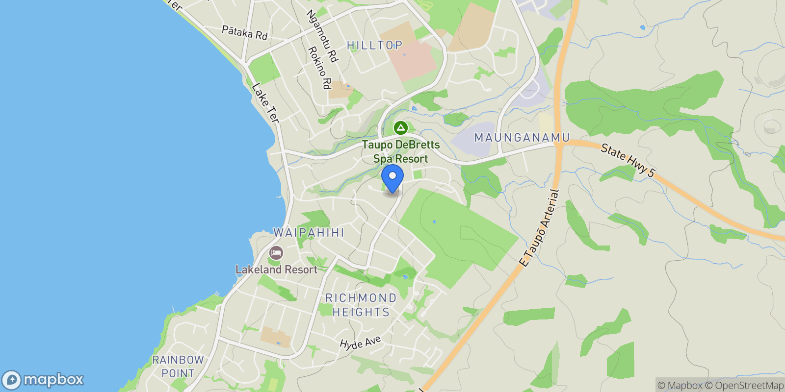 Map showing 2 Fairview Terrace Waipahihi, Taupo, WKO, Taupo, Waikato, New Zealand.