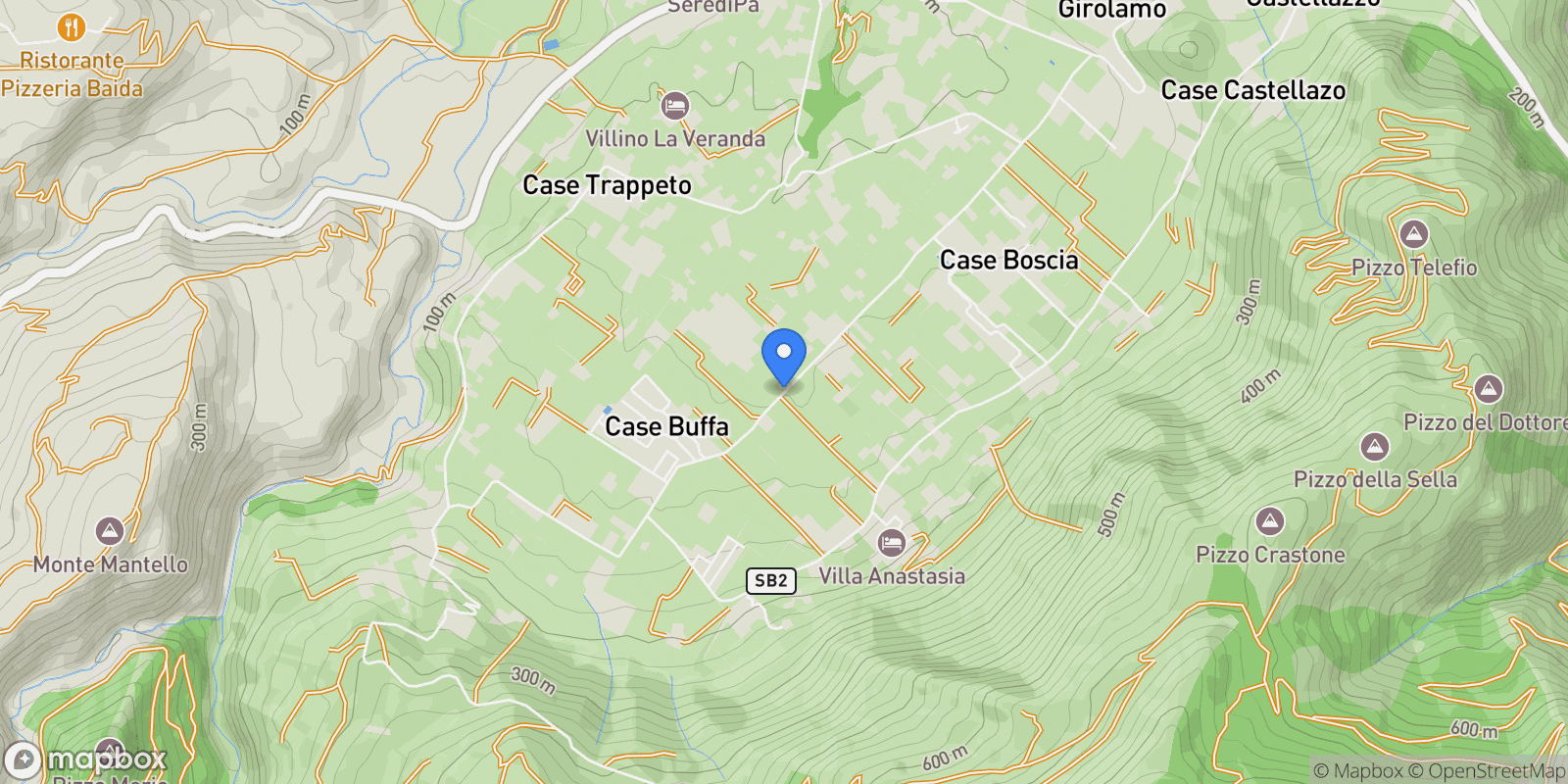 Map showing fraginesi, Castellammare del Golfo, Sicily, Italy.
