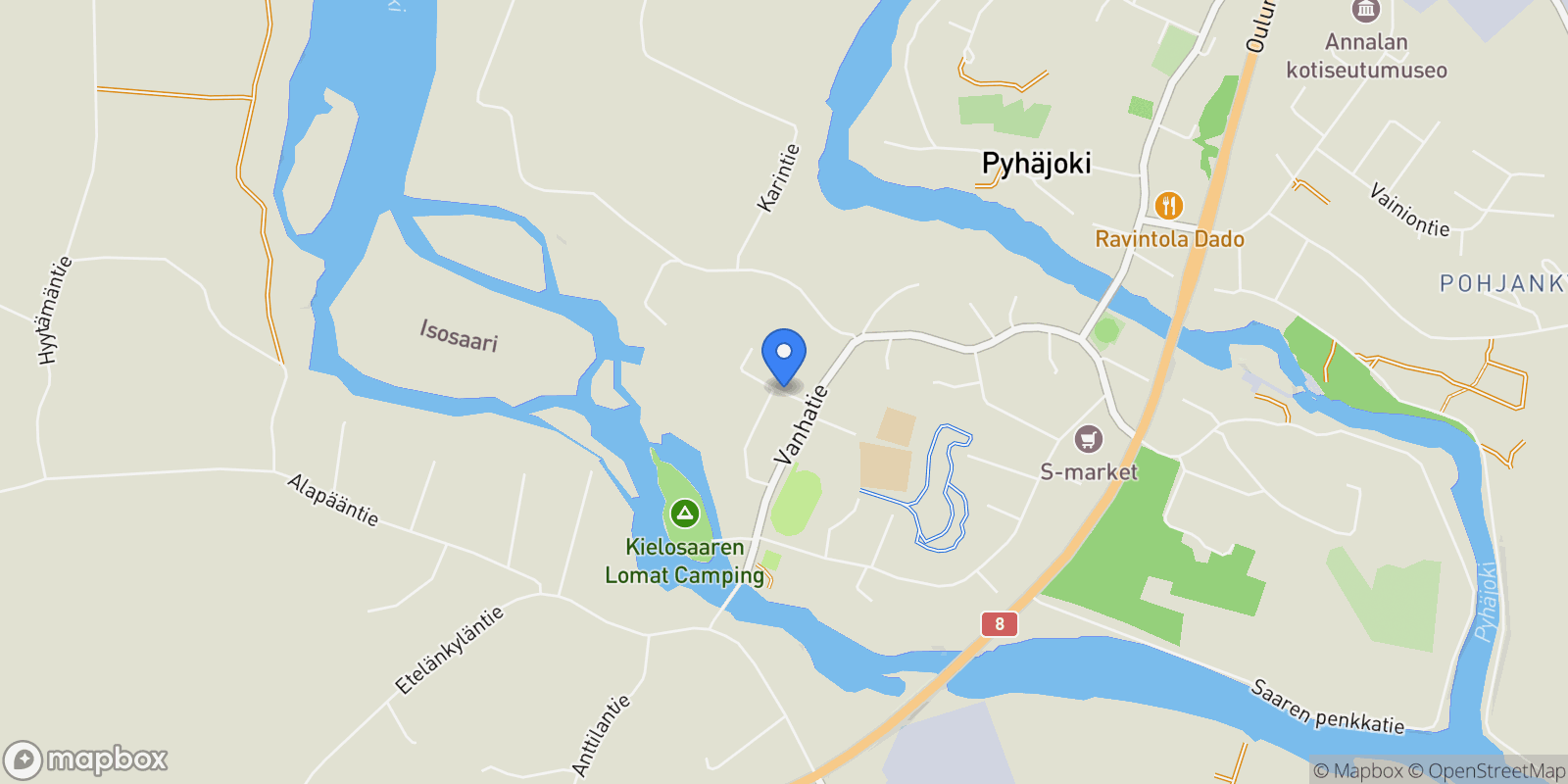 Map showing Lehtotie 1, Pyhäjoki, Northern Ostrobothnia, Finland.
