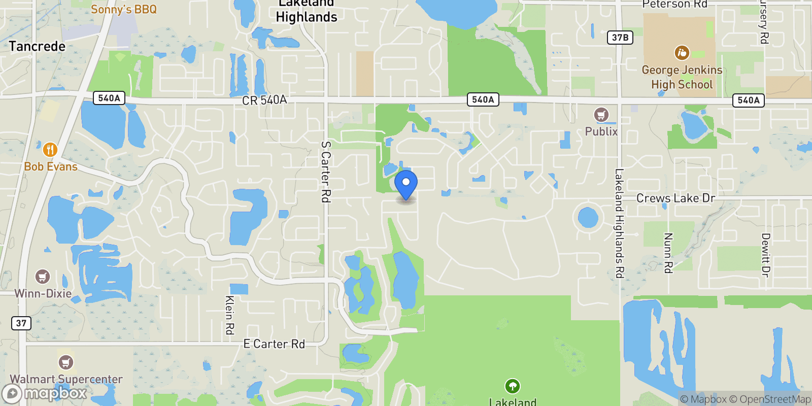 Map showing 6738 Eagle Ridge Boulevard, Lakeland, FL 33813, Lakeland, Florida, United States.