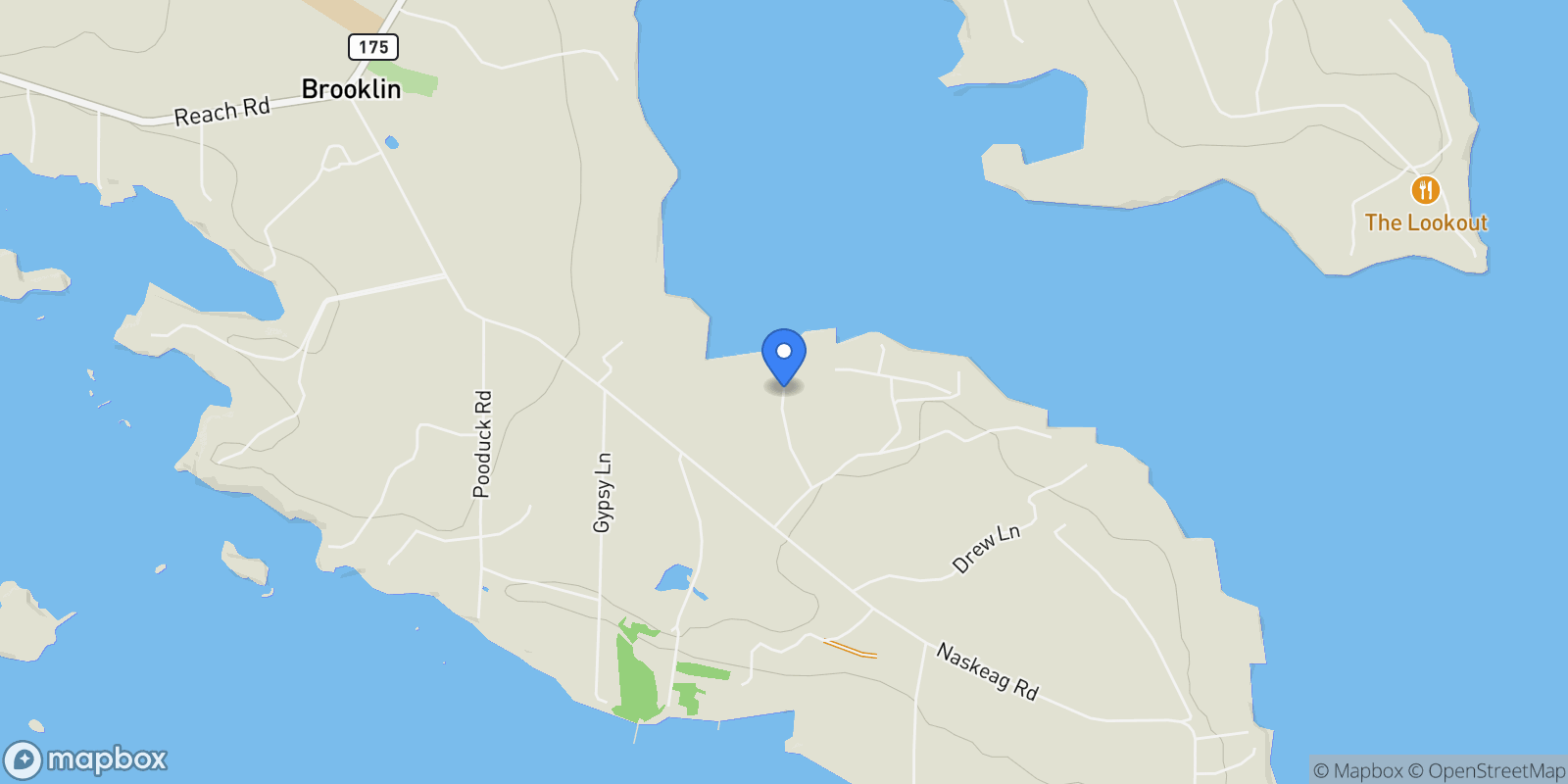 Map showing Periwinkle Lane, Brooklin, ME 04616, Brooklin, Maine, United States.