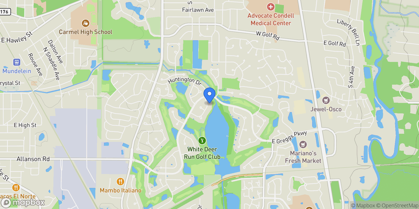 Map showing 1969 Royal Birkdale Drive, Vernon Hills, IL 60061, Vernon Hills, Illinois, United States.