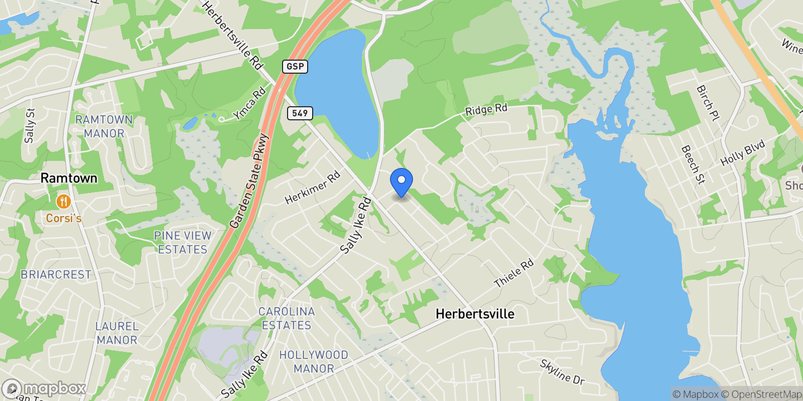 Map showing 721 Flagge Road, Brick, NJ 08724, Brick Township, New Jersey, United States.
